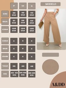 WOMEN'S MO FASHION - XX063, WOMEN'S TAILORED PANTS, HIGH WAIST, PANTALON, ELEGANT, CASUAL, EVERY DAY TO DAY, WORK, SUPER STYLISH. - 棕色 - 查看 6