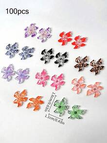 20Pcs/50Pcs/100Pcs /200Pcs Flower Nail Charm Jewelry Diy Art Y2K Style 3D Nail Art Decorations Nail Supplies Nails Nail Charms Nail Gems - Multicolor - View 16