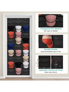 Bolsa De Almacenamiento De Gorra De Béisbol De 24 Rejillas - Negro - Ver 5