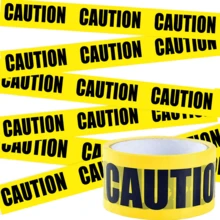 1 卷小心危险警示胶带，施工现场警示线黄色施工车辆派对装饰万圣节装饰派对用品（24/48 毫米） - CAUTION - 查看 12