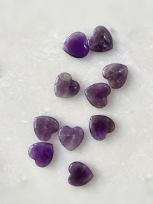1 pierre de soulagement de l'anxiété en forme de cœur en améthyste - câlin de poche inspirant avec des messages apaisants, parfait pour la famille, les amis et les collègues - parfait pour les anniversaires, les remerciements et les petits cadeils d'entreprise (sans carte)