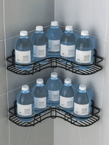 Stainless Steel Corner Shower Rack - Rust-Resistant, Wall-Mounted Bathroom Storage Shelf, Suitable For Storing Shampoo, Toner, And Cosmetics. Back To School - View 7