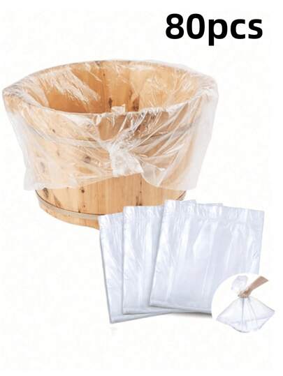 80PCS 25.5*21.7in Foot Baths Bags,Disposable Foot Tub Liner Portable Bath Basin Bags, Plastic Pedicure Spa Bags,Thin Large Foot Bath Liners Disposable Pedicure Liners For Foot Pedicure Spa Hotel Home Use,Foot Care Toools,Foot Baths & Spas Accessories,Foot Soak Tub Bath Bags For Travel(Random Color And Style)