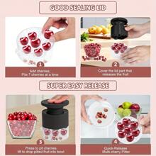 1pc Cherry & Date Pitter With 7 Holes, Clear Plastic Kitchen Tool For Efficiently Removing Pits, Suitable For Cherries, Dates And More, Compact Design & Durable Kitchen Gadget