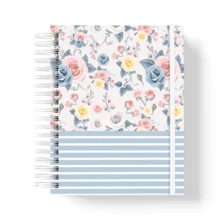 Moreih Paper Premium Notebook 200 Pages (100 Sheets) A5 - Rosas azules - Ver 1