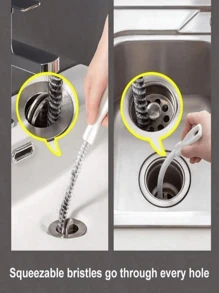 1 Brush For Removing Hair Obstructions In The Drain Of The Plumber's Sink, A Brush For Cleaning The Space Between The Shower Head And The Bathtub, A Bathroom Floor Drain Cleaner, A Flexible Brush For Cleaning The Drainage Pipes, Tools For Unclogging, Pet Hair Removal, Cleaning Accessories For Bathrooms, Kitchens, And Dressing Tables,