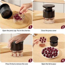 1pc Cherry & Date Pitter With 7 Holes, Clear Plastic Kitchen Tool For Efficiently Removing Pits, Suitable For Cherries, Dates And More, Compact Design & Durable Kitchen Gadget