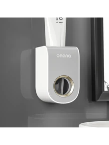 1 pieza Dispensador de pasta de dientes montado en la pared, soporte de pasta de dientes de apretón sin manos, organizador de accesorios de baño