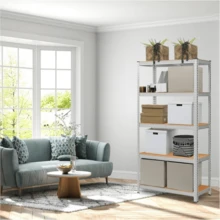 5 Tier Racking Shelf Heavy Duty Garage Shelving Storage Shelves Unit 180x90x40cm Adjustable Metal Organiser - Default - View 6