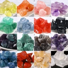 100g/Pack Natural Crystal Raw Stones, Amethyst, Rose Quartz, Citrine, Green Fluorite, Fragrance Diffuser Decor Stones, Aquarium Landscaping Stones - Multicolor - View 6