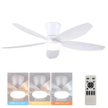 220V-240V Ceiling Fans With Lights, Low Profile Ceiling Fan Light, Reversible, Dimmable, Noiseless, Ceiling Fan Lamp For Indoor - White - View 5