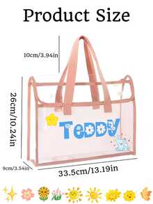 1pc Customized Large Capacity Transparent Waterproof Document Bag, Expandable Storage Pouch, PVC Pouch, Desktop Organizer For Stationery, School Supplies, Back To School, Colorful, Cute, Kawaii, Office Workers, Students, Space Saving, Minimalist - Multicolor - View 11