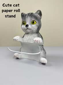 Adorable Cat-Shaped Paper Towel Holder - Freestanding,Funny Paper Towel Roll Storage - Cute Bathroom Decor, Plastic,Perfect For Bathroom Use,Towel Holder For Bathroom,Light Luxury Metal Tissue Box