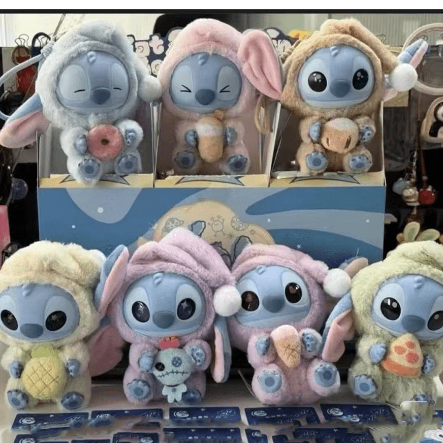 Stitch Blind Box Figurine, Must Eat A Bite Even When Exhausted - Vinyl Collectible Figurine With Display Stand