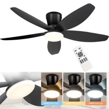 220V-240V Ceiling Fans With Lights-Low Profile Ceiling Fan With Light LED Dimmable Modern Ceiling Fans For Bedroom & Living Room