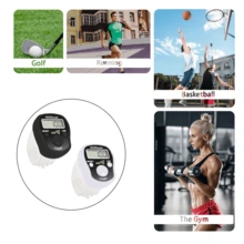 1 pieza Contador digital electrónico de dedos, Contador de dígitos de clic manual, Contador de dígitos para deportes/tejido, Espaciado ajustable, Pantalla LCD electrónica, Contador numérico para los dedos - Multicolor - Ver 10