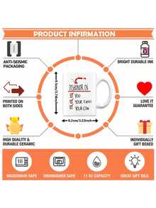 1 件，白色陶瓷杯，11 盎司，“Dishonor On You Your Family Your Cow”趣味咖啡杯，可重复使用，隔热，仅可手洗，适合居家、厨房、派对、节日、生日礼物 - 彩色 - 查看 2