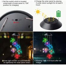 1 Stück Solar betriebenes Ahornblatt Windspiel mit farbwechselnder Nachtbeleuchtung - Gruseliges Glühauge Atmosphäre Solar Halloween Windspiel, ideal für Außenbereich, Schlafzimmer, Terrasse und Gartendekoration - Perfekte Halloween Außendekoration, Weihnachts-Außendekoration, Halloween Dekoration, Licht Heimdekoration, Party Dekoration, Halloween Dekoration, Raumdekoration, Halloween Gartendekoration als Geschenk, Fairy