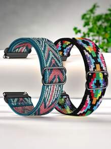 2pcs 18mm20mm22mm Quick Release Nylon Elastic Loop Compatible With Samsung Galaxy Watch7 6 5 4 3 Band/Hua Wei Watch GT5 GT4 GT3 GT2 GT Band,Adjustable Sport Stretchy Nylon Bracelets Compatible With Garmin Venu Venu2/2s Venu3/3s Vivoactive5/4/4s Forerunner245 645 255 265 255S 265S/Amazfit Bip6/5 GTS4/3/2 GTR4/3/2 Smart Watch Accessories