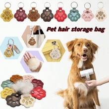 1pc Pet Hair Storage Keychain, Cute Dog Paw Shape, Collect & Store Cat/Dog Hair Keepsake, Suitable For Hanging On Baby, Keys, Mobile Phone Cases