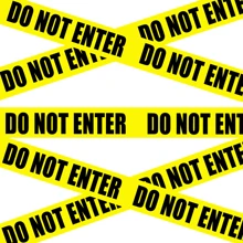 万圣节装饰警示胶带，禁止进入黄色恐怖警示胶带卷危险警示胶带室内路障户外恐怖 DIY 装饰配件适用于万圣节派对、门、危险区域