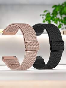 2pcs 18mm20mm22mm Quick Release Nylon Elastic Loop Compatible With Samsung Galaxy Watch7 6 5 4 3 Band/Hua Wei Watch GT5 GT4 GT3 GT2 GT Band,Adjustable Sport Stretchy Nylon Bracelets Compatible With Garmin Venu Venu2/2s Venu3/3s Vivoactive5/4/4s Forerunner245 645 255 265 255S 265S/Amazfit Bip6/5 GTS4/3/2 GTR4/3/2 Smart Watch Accessories