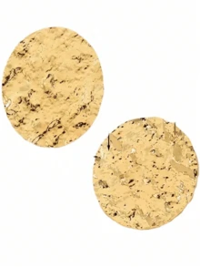 1 Đôi bông tai thời trang nữ, kiểu dáng tối giản thanh lịch hình tròn hình học với họa tiết dập nổi, thích hợp để đeo hàng ngày, đi nghỉ mát và làm quà tặng. - mẫu búa tròn - Xem 2