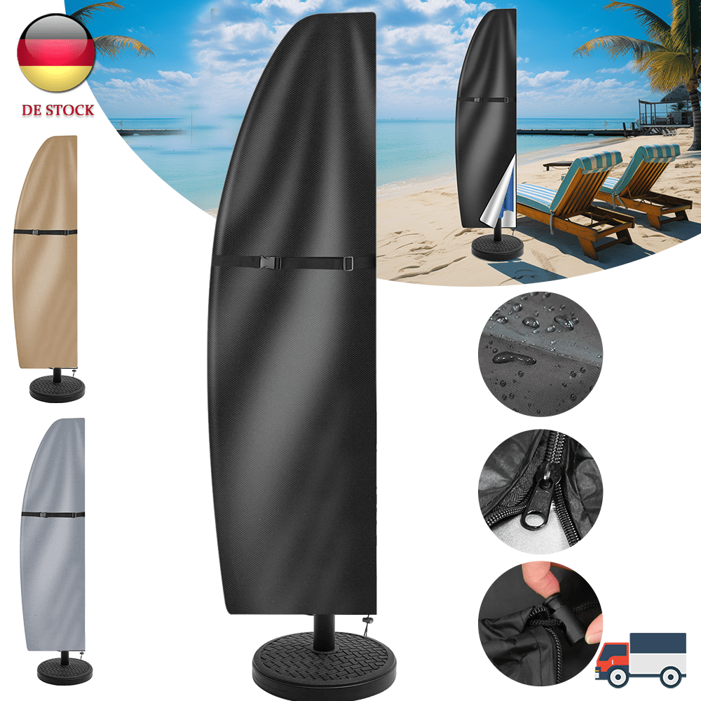 1 Stück 205/265/280cm Abdeckung Sonnenschirm Schutzhülle Schirmhaube Marktschirm Ampelschirm Haube
