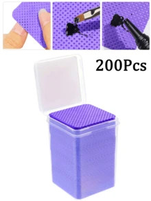 2000/1000/200片装指甲清洁湿巾 - 专业无绒指甲油卸除棉片，UV凝胶清洁纸巾，无香型美甲准备和完成清洁工具（紫色）