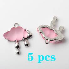 Set de 5/10 piezas de adorables colgantes con forma de nube, materiales para hacer joyas DIY para pulseras, collares, tobillleras, adecuado para artesanía de joyas de playa y vacaciones de verano, pulseras hechas a mano, ideal como regalo y uso diario