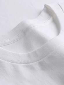 My Cute Little Dog Print, Fun Doghouse Design, Versatile Men's Short-Sleeved Pure Cotton T-Shirt - White - View 3