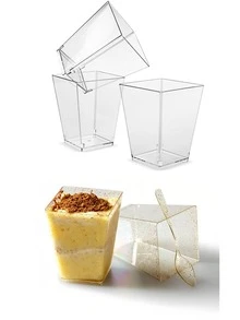 20pcs 5OZ Dessert Cups, Tall Trapezoid Mousse Cups, Pudding Cups, Hard Plastic Transparent Jelly Cups, Dessert Cups, Cake Cups, Square Cups, Homemade Ice Cream Cups, Cake Cups For Holidays, Celebrations, Parties, Desserts - Multicolor - View 5
