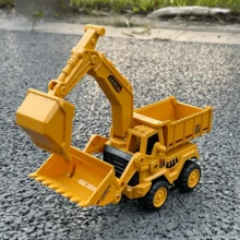 Mainan Truk Ekskavator Geser Inersia Warna Kuning dengan Bak Pengangkut Miring, Model Kendaraan Teknik Terbuat dari Bahan ABS, Tanpa Baterai, Cocok untuk Anak Laki-laki dan Perempuan, Hadiah Ulang Tahun yang Luar Biasa - MultiWarna - View 12