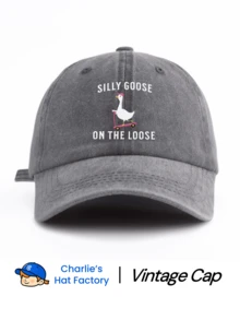 1 件 SILLY GOOSE ON THE LOOSE 印花水洗棒球帽，经典休闲时尚复古柔软吸汗带可调节尺寸轻便百搭复古老爹帽，适合户外运动日常穿着派对度假送给家人和朋友的完美礼物 - Silly Goose On The Loose - 查看 7