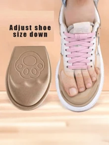 2片装圆头鞋大头鞋专用爪垫男女鞋均可使用加厚升级半码鞋垫女前掌垫防痛超软运动鞋迷你防滑鞋翻跟小神器