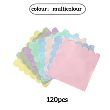 20pcs/40pcs/120pcs, Colourful Wavy Edge Napkins, 6.5 X 6.5 Inches, Party Disposable Paper Napkins, Multi-Colour Napkins With Wavy Edge Design, Suitable For Dinner, Wedding, Birthday Party Supplies.