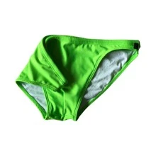 Men's Slim Swim Trunks 3cm Side Slip Bold Modern Diandrher Summer - Lime Green - View 4