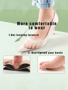 2片装圆头鞋大头鞋专用爪垫男女鞋均可使用加厚升级半码鞋垫女前掌垫防痛超软运动鞋迷你防滑鞋翻跟小神器