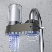 Wasserhahn-Wasserreiniger, Aktivkohle-Wasserhahn-Wasserreiniger entfernt Chlor, Wasserflecken, Schwermetalle und Gerüche, geeignet für Küchen und Badezimmer Zuhause, kann zur Reinigung zerlegt werden, inklusive mehrerer Adaptergrößen