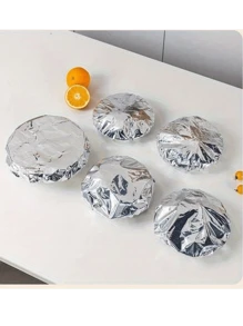 10/20/30/50片装可重复使用铝箔食品保鲜膜，隔热拉伸膜，持久保温，适用于水果、餐食、餐具、保温食品容器，反光表面，耐热盖