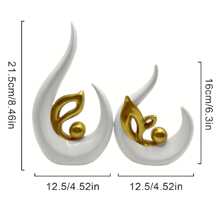 2/1 Pc White Gold Home Decor Accent Ceramic Statue Abstract Sculptures Centerpieces Mid Century Modern Decor For Tables Coffee Table Top Decorations For Living Room Desktop Shelf Dining Room Kitchen Birthday Gifts Graduation