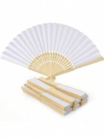 15/33/44/50 stuks vintage opvouwbare handventilator van papier, draagbare bamboe ventilator met opvouwbare papieren hoes - Perfect zomeraccessoire om koel en stijlvol te blijven, perfect voor feesten en evenementen