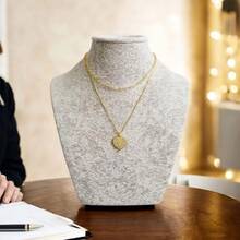 Hollow Heart Necklace Zirconia Pendant Gold And Silver Plated For Women - Dorado - Ver 2