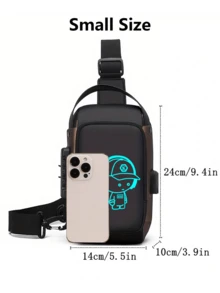 带密码锁的夜光音乐人牛津布纹理男士斜挎胸包 - 时尚摩托车斜挎包,带手机袋,拉链开合,适合通勤,摩托车包 - 防盗斜挎胸包,适合商务、休闲、运动、旅行,带可调节肩带的单肩包,多口袋腰包,适合郊游、婚礼、复活节,是送给父亲、丈夫、男朋友和老师的完美礼物。 - 彩色 - 查看 11