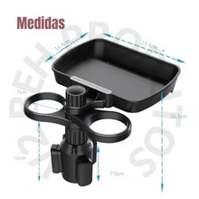 Cup Holder Can Bottle With Support Tray For Car Vehicles 360° Rotating Base - 黑色 - 查看 9