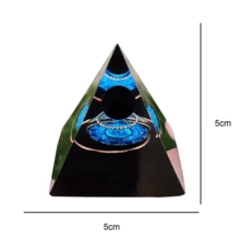 1 Pieza Piramide Orgonita Piedra Curativa Energia Meditacion, Protección De Pirámide Con Puntos De Energía De Cuarzo, Generador De Energía Recargable Con Reiki Para Decoración Curativa Y Meditación - Azul - Ver 11