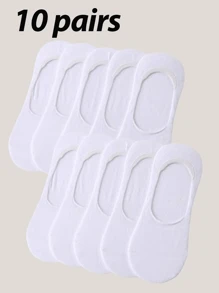 1/5/15 Pares de Meias Invisíveis de Corte Baixo Femininas de Cor Sólida, Adequadas para Primavera e Verão