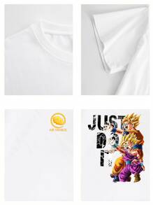 bandai Men's DoubleSided Graphic TShirt Anime Inspired  Design Featuring Goku And Gohan In Fierce Battle Pose.Soft,Comfortable Cotton Blend.Perfect For Fans Of Anime And Fitness.