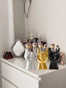 1pc Minimalist Female Beauty Face Makeup Brush Storage, Vase, Suitable For Home Decor, Bedroom Decor, The Best Christmas Gift