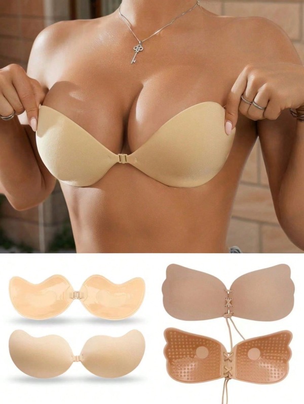 3 Pair Patch invisibili senza lacci anteriori riutilizzabili, reggiseno appiccicoso, Reggicalze a spinta, accessori per biancheria intima e biancheria da donna
